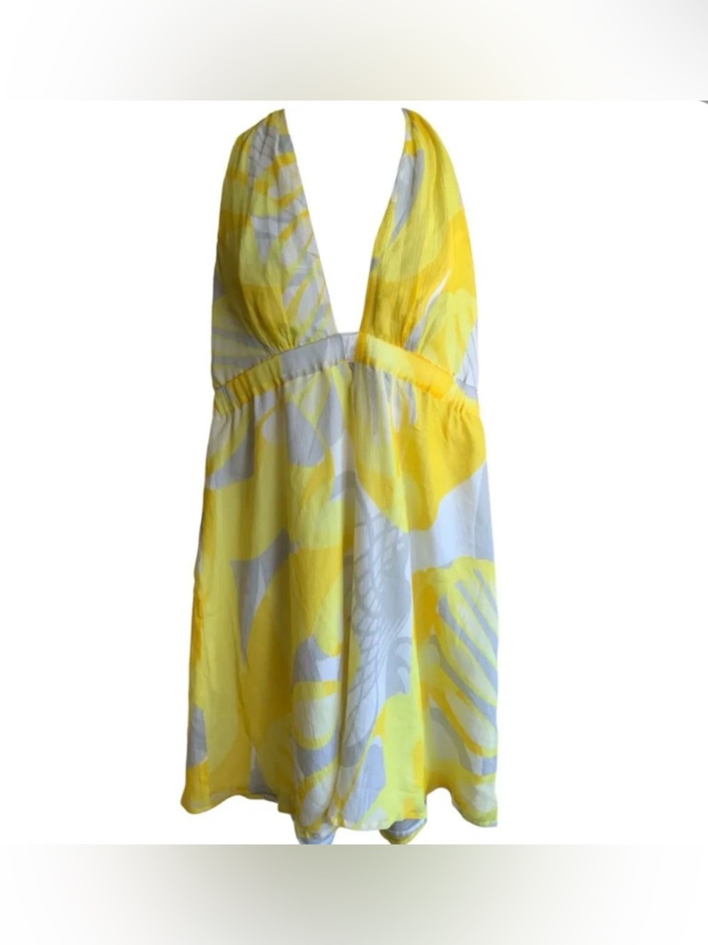 Y2K Express Silk Babydoll Halter Mini Dress